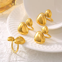 Inel reglabil din otel inoxidabil placat cu aur 18K