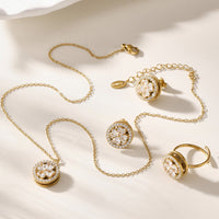 Colier din otel inoxidabil cu pandantiv rotativ din zirconii