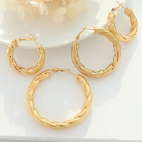 Cercei geometrici din oțel inoxidabil placat cu aur 18K