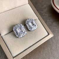 Cercei din otel inoxidabil cu ace din argint S925 si cristale zirconii