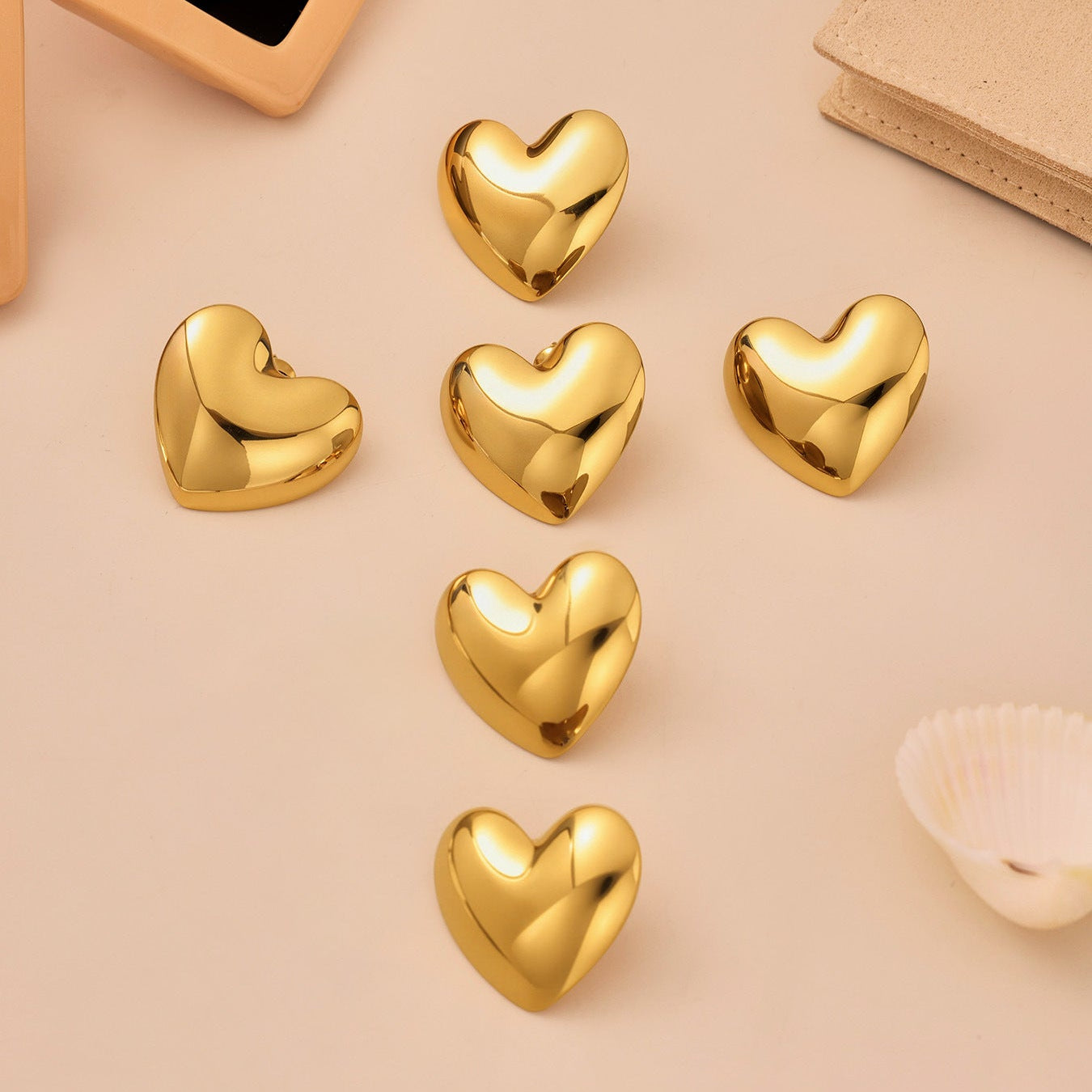 Cercei din oțel inoxidabil in forma de inima