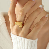 Inel reglabil din otel inoxidabil placat cu aur 18K