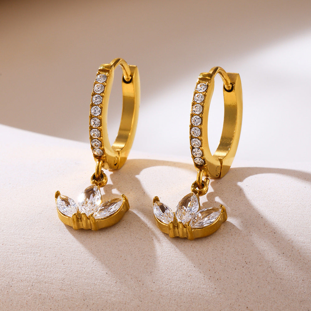 Cercei cu tiara din cristale zirconii