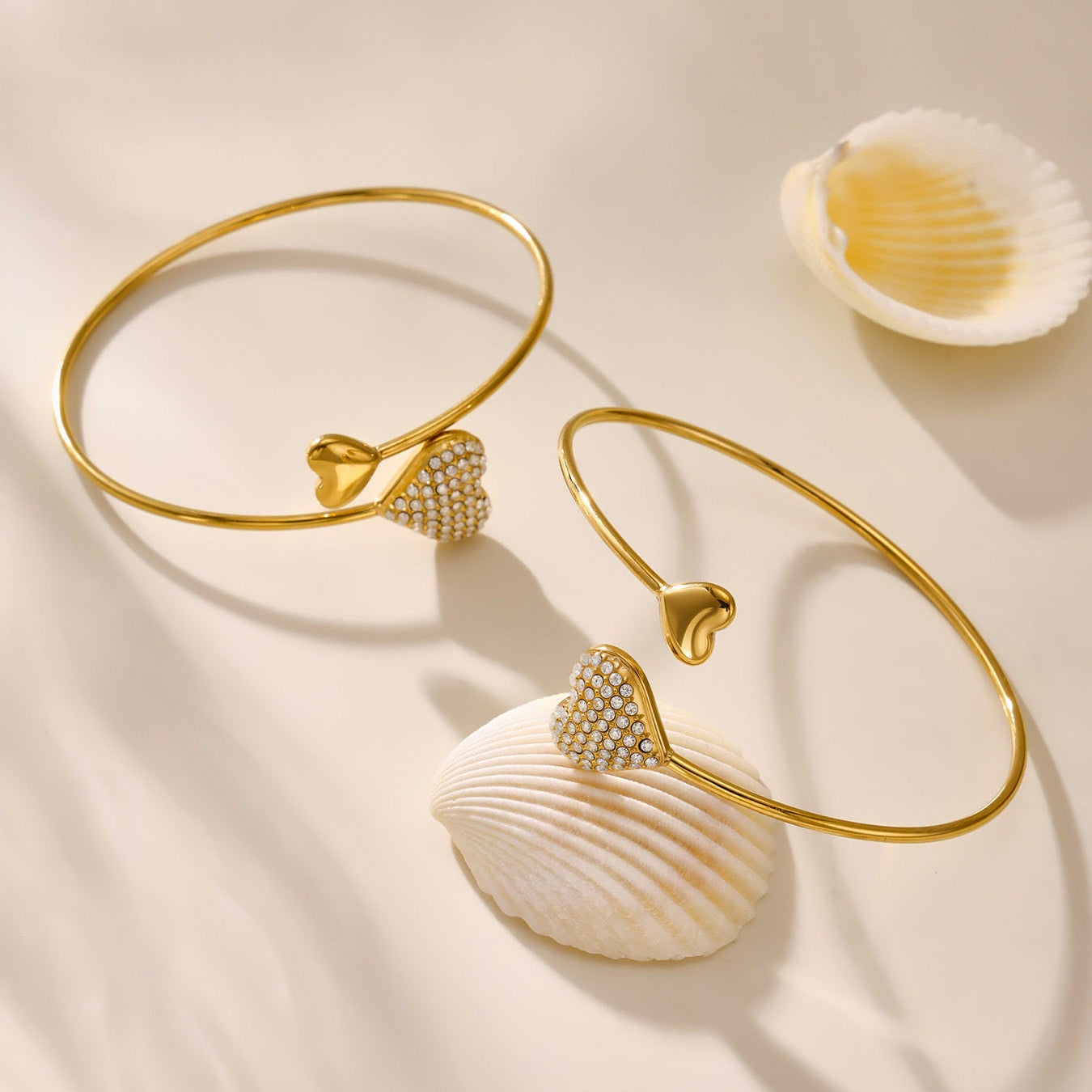 Bratara reglabila din otel inoxidabil cu zirconii placata cu aur 18K