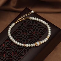 Bratara cu perle de apa dulce placata cu aur 14K