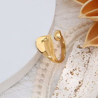 Inel reglabil din otel inoxidabil placat cu aur 18K