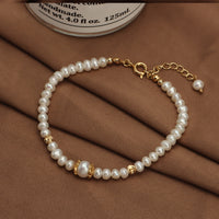 Bratara cu perle de apa dulce placata cu aur 14K