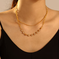 Colier din otel inoxidabil cu cristale zirconii