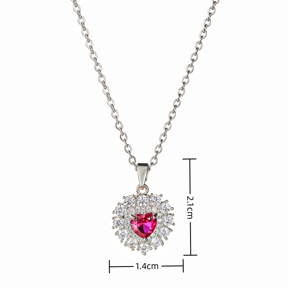 Set placat cu paladiu compus din cercei si colier cu cristale zirconii