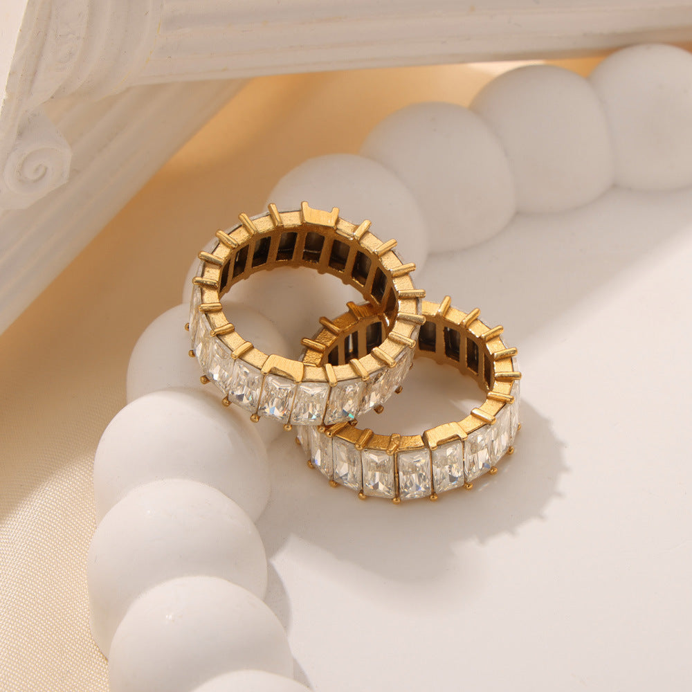 Inel din otel inoxidabil cu zirconii