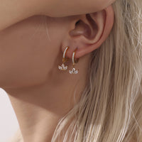 Cercei cu tiara din cristale zirconii