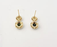 Cercei placati cu aur 14 k cu ace din argint 925 si cristale zirconii AAA