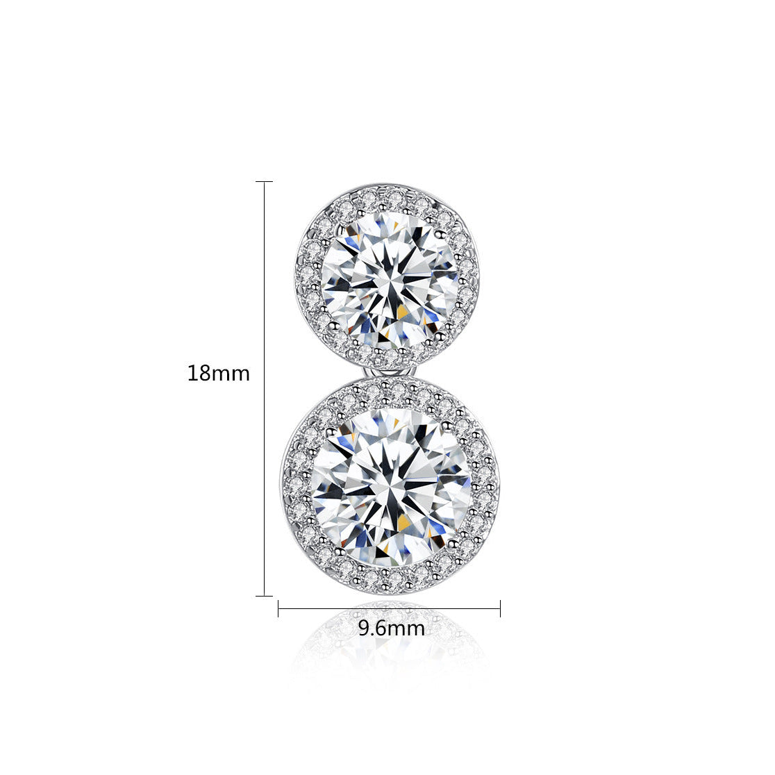 Cercei cu ace din argint 925 si cristale zirconii AAA