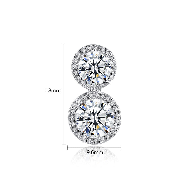 Cercei cu ace din argint 925 si cristale zirconii AAA