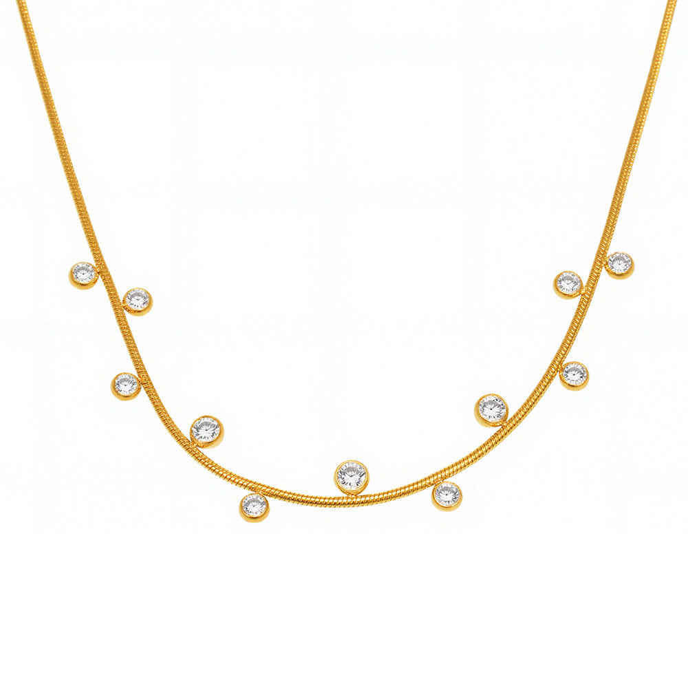 Colier din otel inoxidabil cu zirconiu cubic