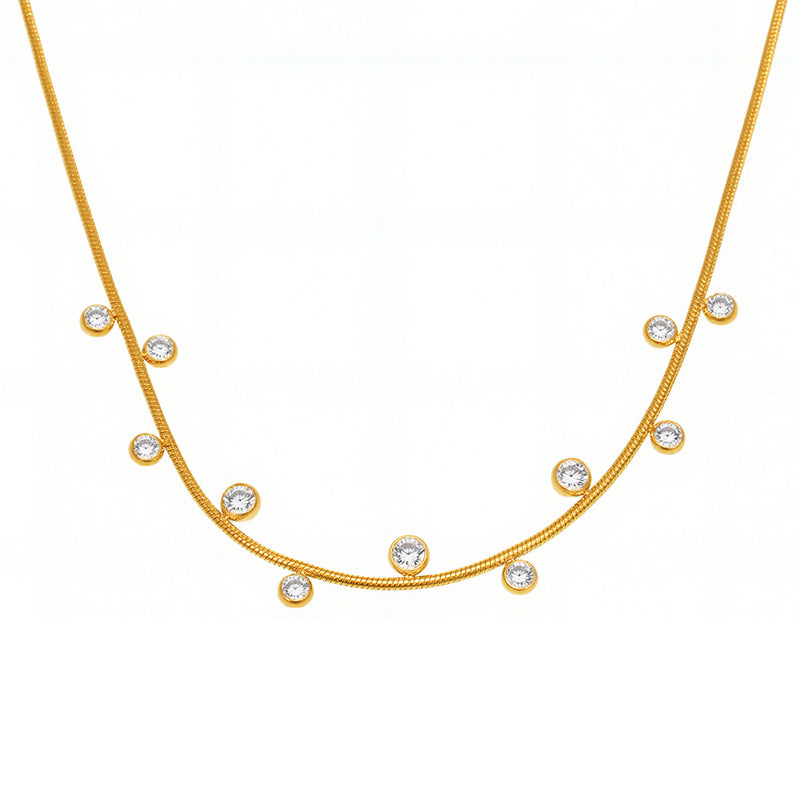 Colier din otel inoxidabil cu zirconiu cubic