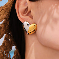 Cercei din oțel inoxidabil in forma de inima