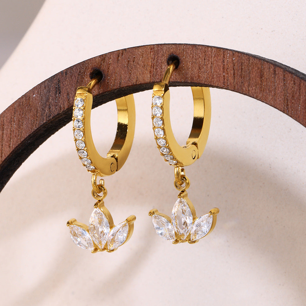 Cercei cu tiara din cristale zirconii