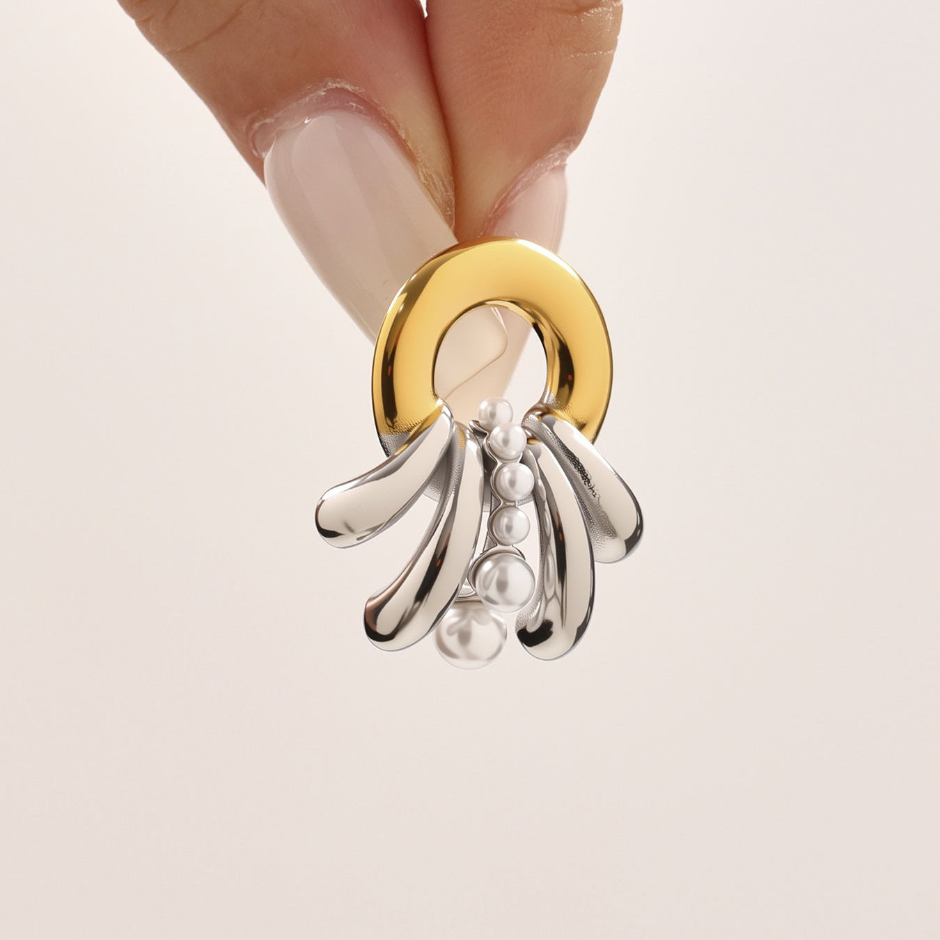 Cercei cu multistrat din oțel inoxidabil placat cu aur 18k