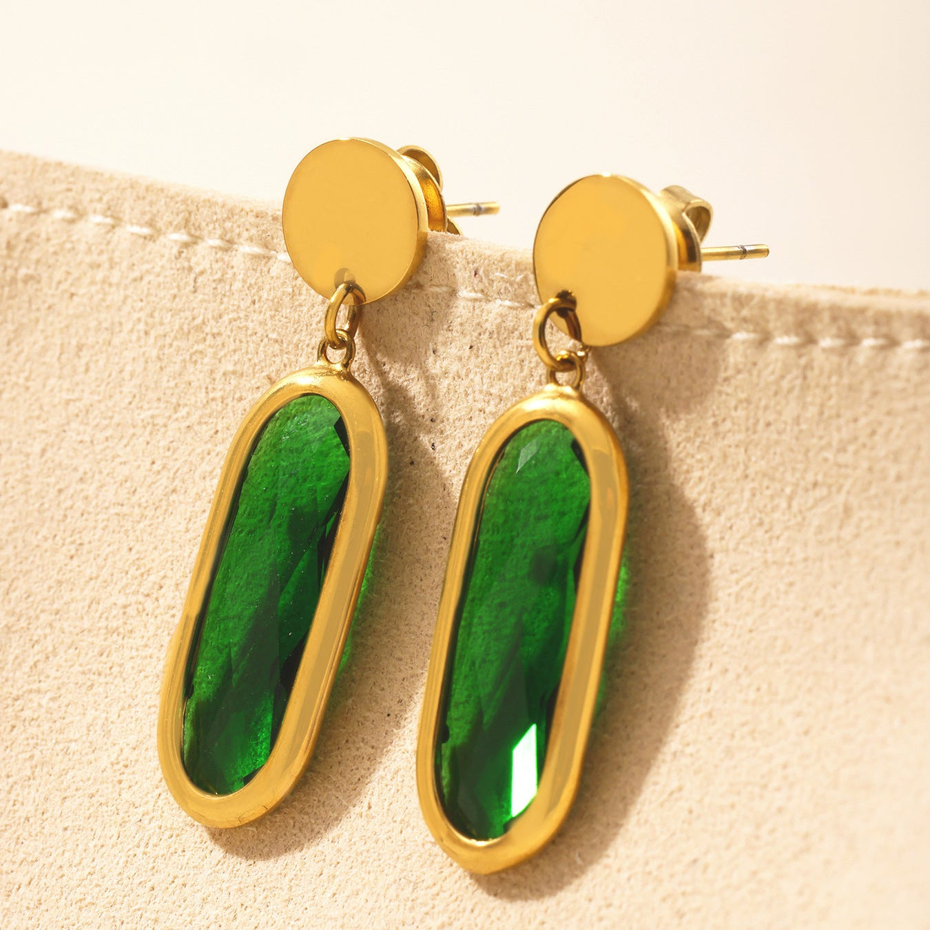 Cercei din otel inoxidabil placati cu aur 18K