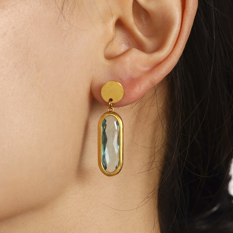 Cercei din otel inoxidabil placati cu aur 18K