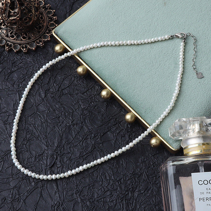 Colier cu perle de apa dulce din argint S925 si pandantiv inima