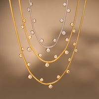 Colier din otel inoxidabil cu zirconiu cubic