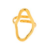 Inel cu cerc asimetric din oțel inoxidabil placat cu aur 18K