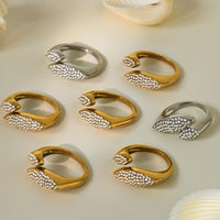 Inel cu zirconii din otel inoxidabil