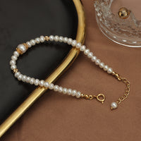 Bratara cu perle de apa dulce placata cu aur 14K