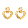 Cercei din oțel inoxidabil placat cu aur 18K cu nod si inima