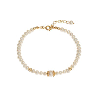 Bratara cu perle de apa dulce placata cu aur 14K