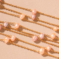 Colier din otel inoxidabil cu perle de apa dulce