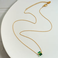 Colier din oțel inoxidabil cu pandantiv din zirconiu cubic