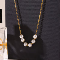 Colier din otel inoxidabil cu sirag de perle de apa dulce