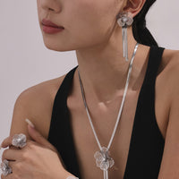 Bratara cu floare 3D din otel inoxidabil placata cu aur 18K