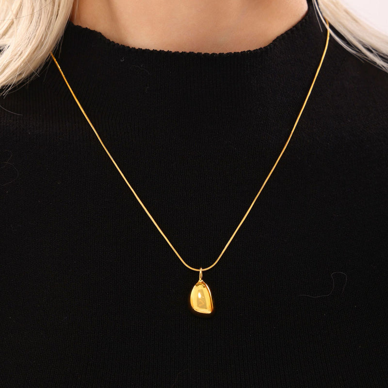 Colier cu pandantiv din otel inoxidabil placat cu aur 18K