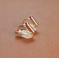 Cercei placati cu aur 14k cu cristale zirconii si inchidere cu clips