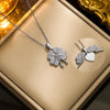 Colier placat cu aur 14k si pandantiv trifoi cu cristale zirconii
