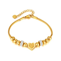Brățară "Golden Love" din otel inoxidabil cu zirconii