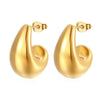 Cercei în formă de picătură din otel inoxidabil placat cu aur 14k
