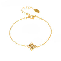 Bratara din otel inoxidabil placat cu aur 18K cu zirconii