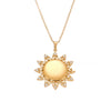 Colier placat cu aur 18K, pandantiv Soare cu detalii filigranate și cristale