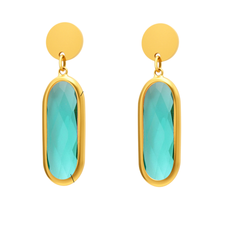 Cercei din otel inoxidabil placati cu aur 18K