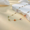 Colier din oțel inoxidabil placat cu aur 18K și pietre naturale multicolore