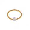 Inel din otel inoxidabil placat cu aur 18K cu perla de apa dulce