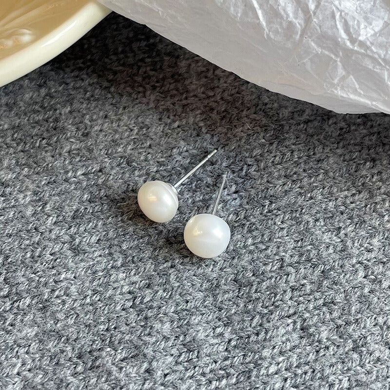 Cercei cu perla de apă dulce si ace de argint S925