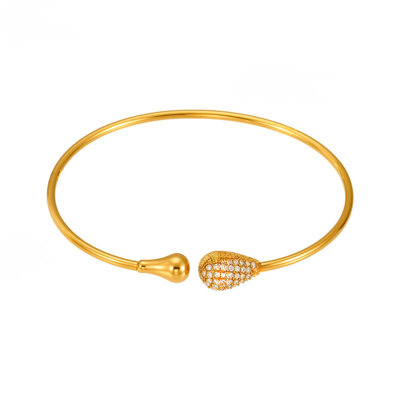 Bratara cu zirconii din otel inoxidabil placata cu aur 18K