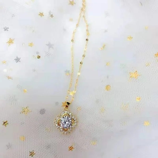 Colier „So pure” din argint placat cu rodiu, cu cristale zirconii