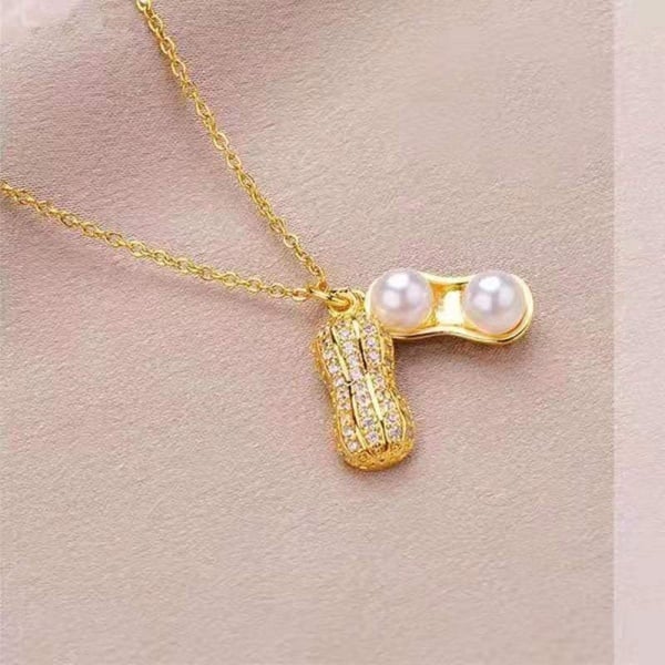 Colier din otel inoxidabil cu perle din cristal si zirconii